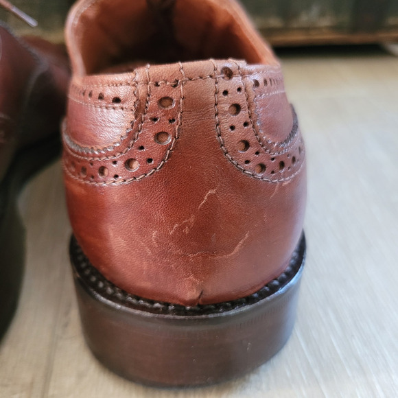 Spatarella Shoes Mens Size 10.5 Oxford Brogue Leather Made Italy Dress Formal - Picture 7 of 16